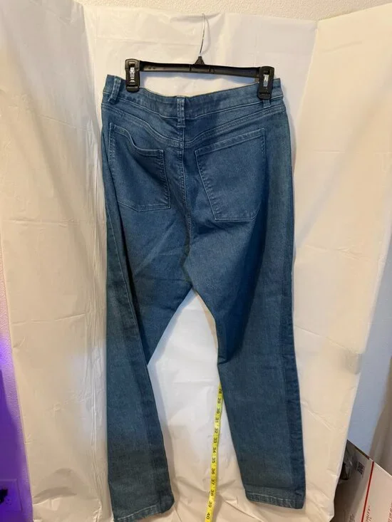 White House Black Market XL Jeggings Blue Denim Legging High Rise Stretch WHBM - Picture 3 of 4